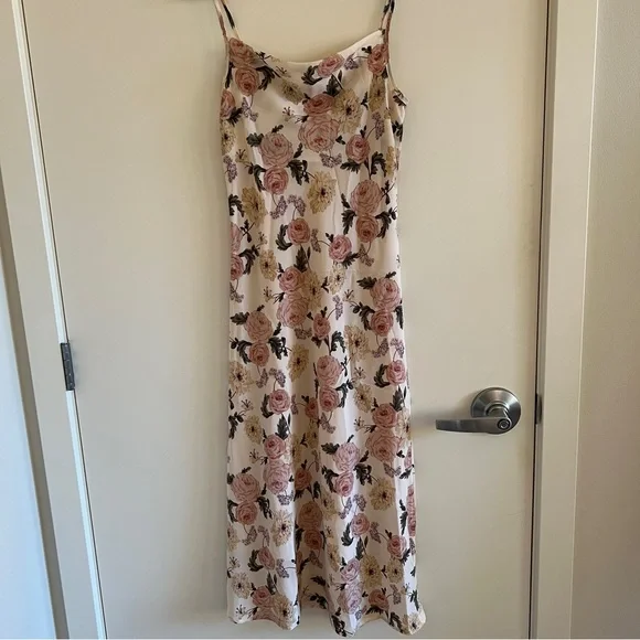 Simple Retro Floral printed slip dress - Picture 5 of 5